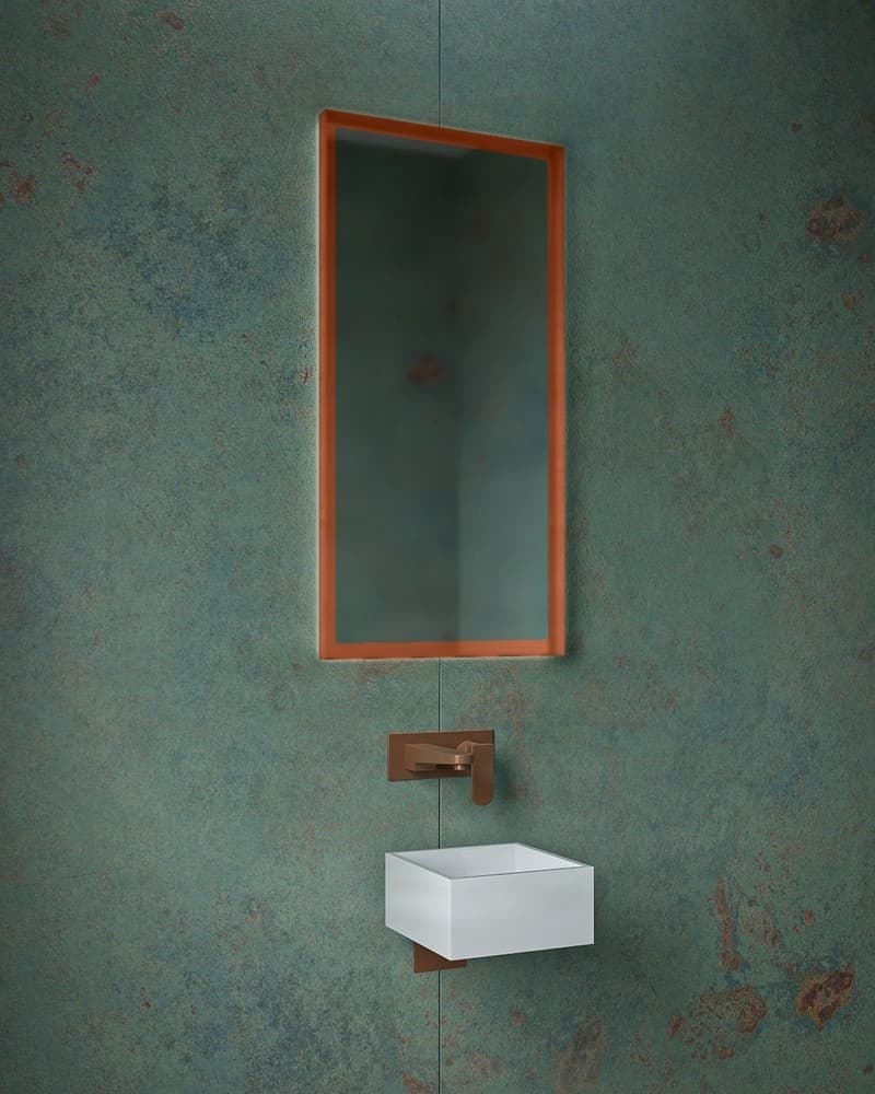 Καθρέπτης μπάνιου Project Mirrors Iron Square Χαλκός 45x90cm