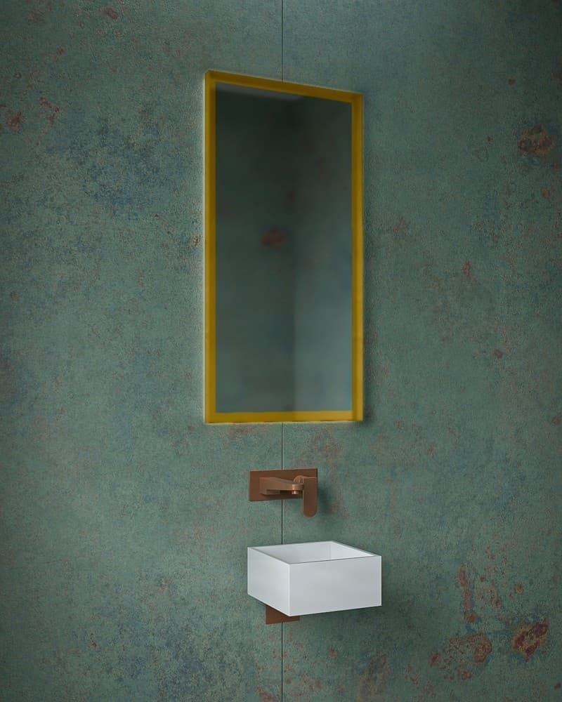 Καθρέπτης μπάνιου Project Mirrors Iron Square Ματ Χρυσό 45x90cm