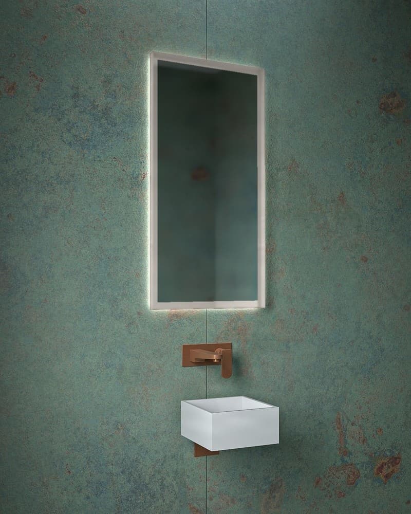 Καθρέπτης μπάνιου με Led Project Mirrors Iron Square Ματ Γκρι 45x90cm