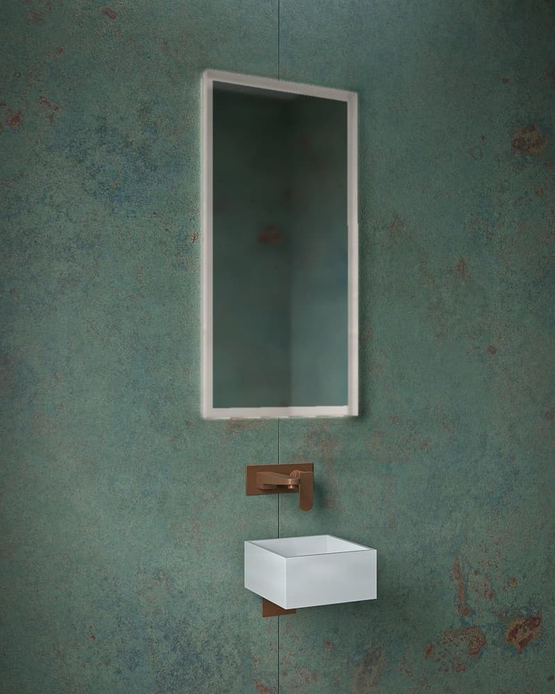 Καθρέπτης μπάνιου Project Mirrors Iron Square Ματ Γκρι 45x90cm