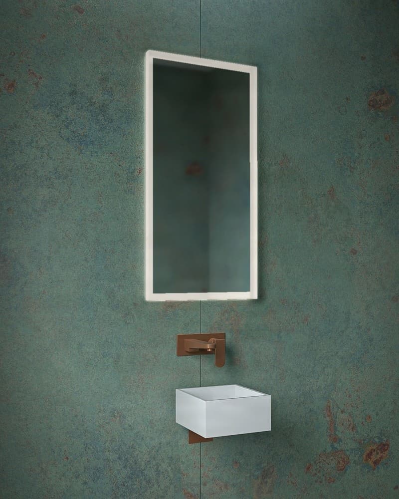 Καθρέπτης μπάνιου Project Mirrors Iron Square Ματ Λευκό 45x90cm