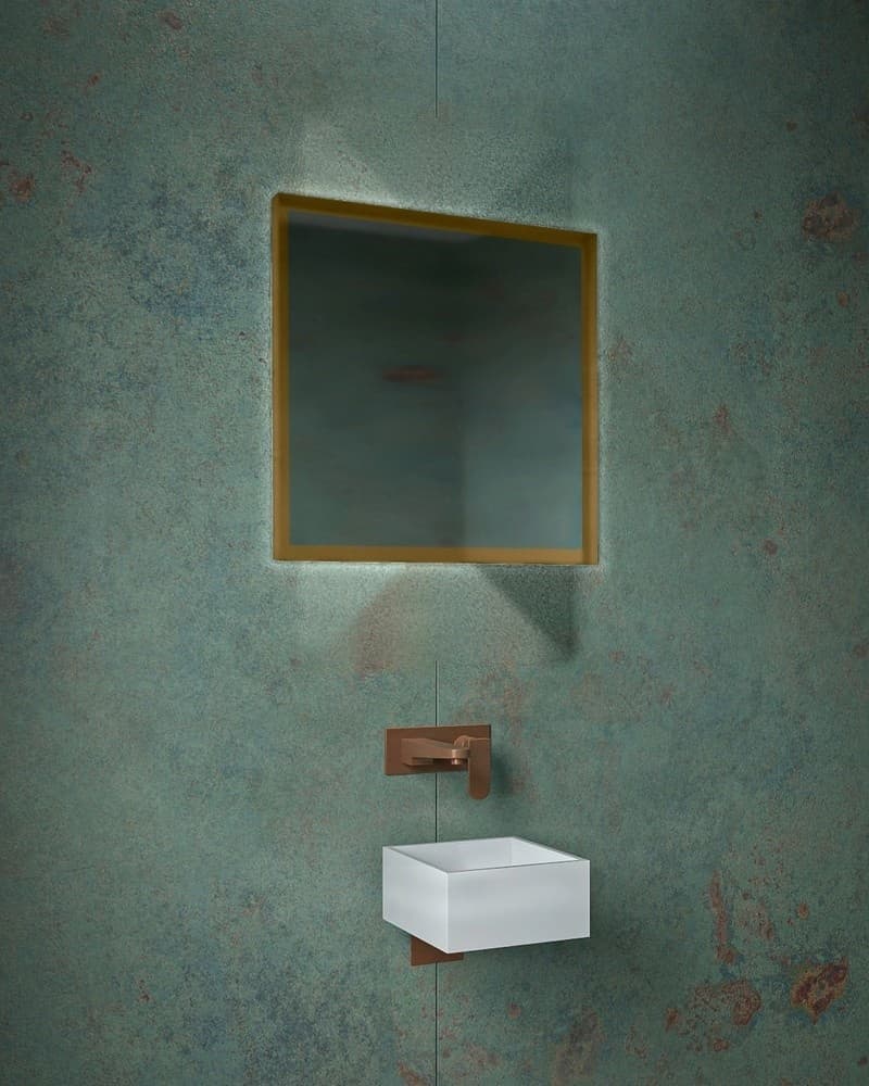 Καθρέπτης μπάνιου με Led Project Mirrors Iron Square Ματ Μπρονζέ 60x60cm