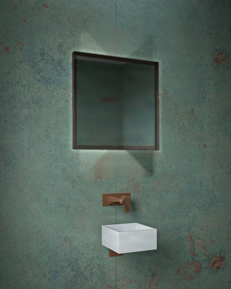 Καθρέπτης μπάνιου με Led Project Mirrors Iron Square Γραφίτης 60x60cm