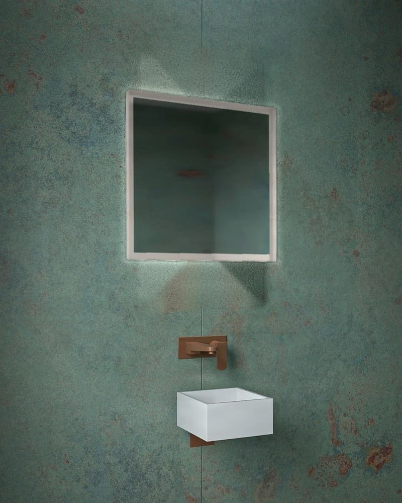 Καθρέπτης μπάνιου με Led Project Mirrors Iron Square Ματ Γκρι 60x60cm