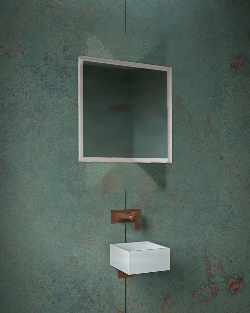Καθρέπτης μπάνιου Project Mirrors Iron Square Ματ Γκρι 60x60cm
