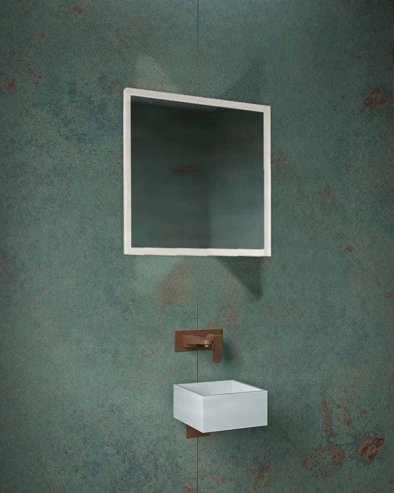 Καθρέπτης μπάνιου Project Mirrors Iron Square Ματ Λευκό 60x60cm