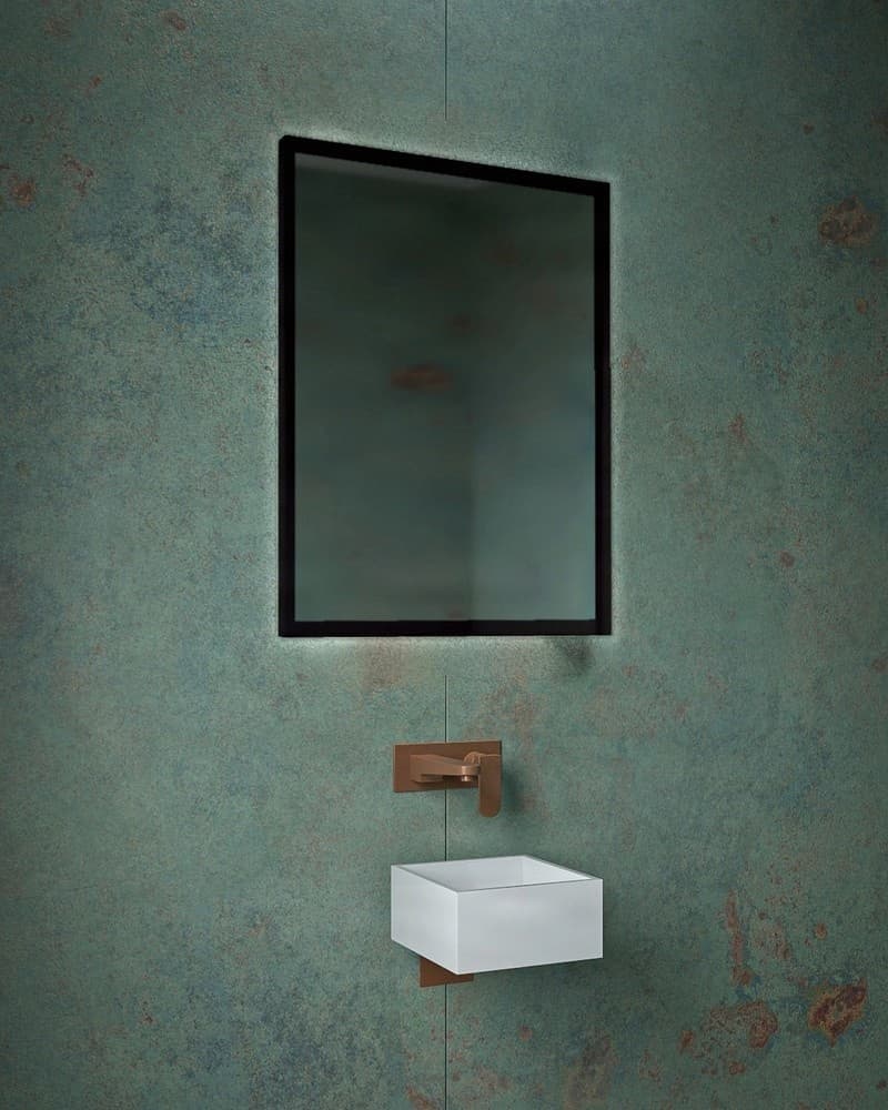 Καθρέπτης μπάνιου με Led Project Mirrors Iron Square Ματ Μαύρο 60x80cm