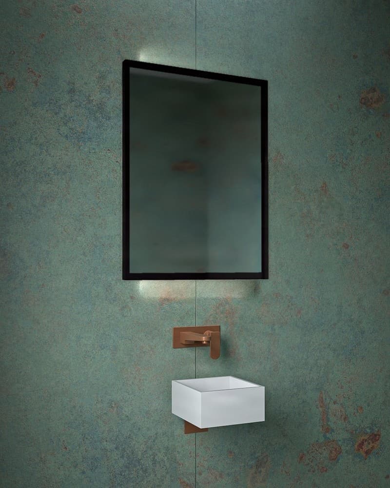 Καθρέπτης μπάνιου με Led Project Mirrors Iron Square Ματ Μαύρο 60x80cm