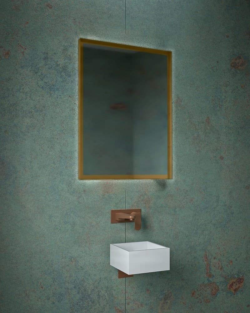 Καθρέπτης μπάνιου με Led Project Mirrors Iron Square Ματ Μπρονζέ 60x80cm