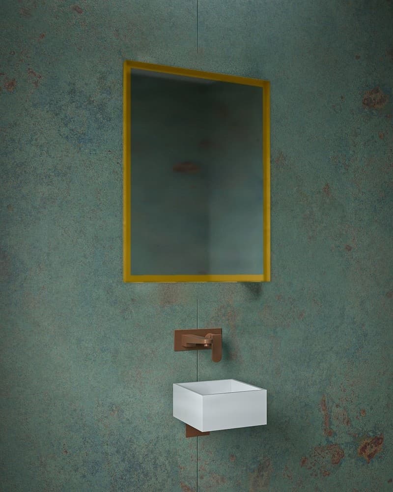 Καθρέπτης μπάνιου Project Mirrors Iron Square Ματ Χρυσό 60x80cm