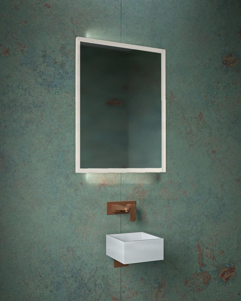 Καθρέπτης μπάνιου με Led Project Mirrors Iron Square Ματ Λευκό 60x80cm