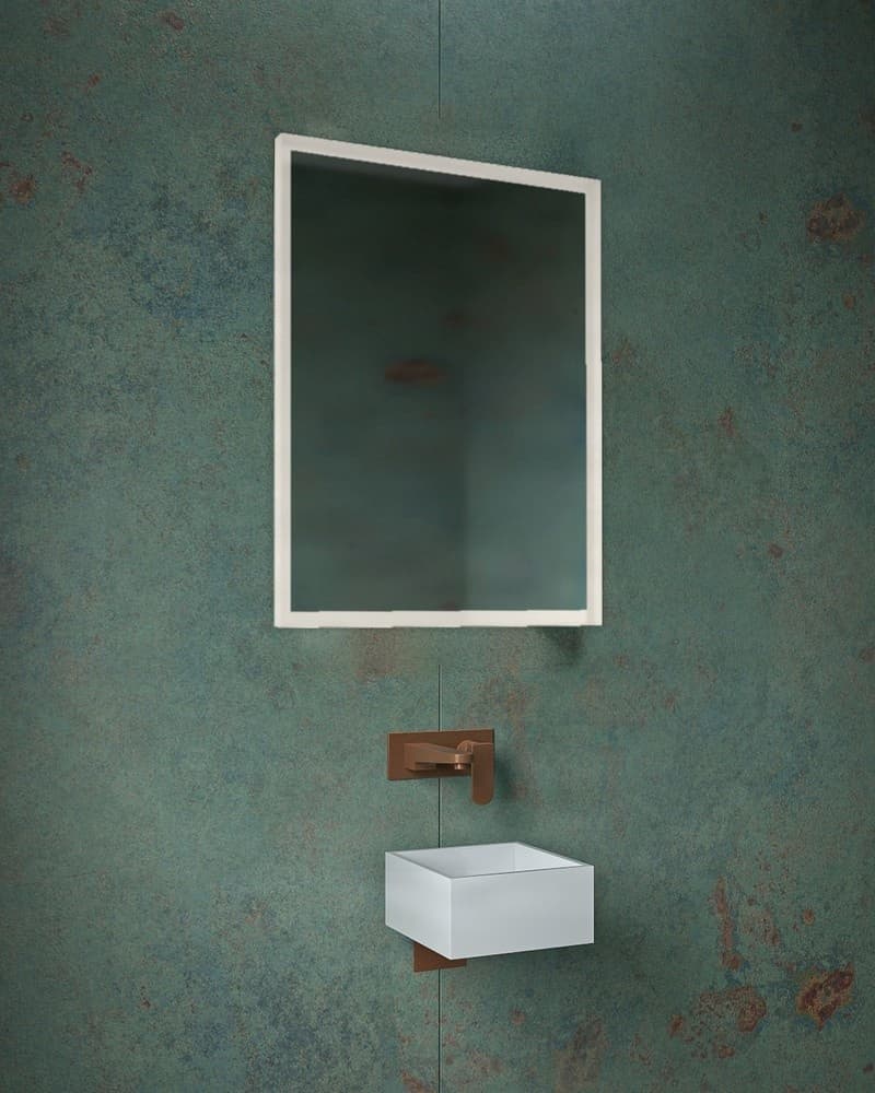 Καθρέπτης μπάνιου Project Mirrors Iron Square Ματ Λευκό 60x80cm