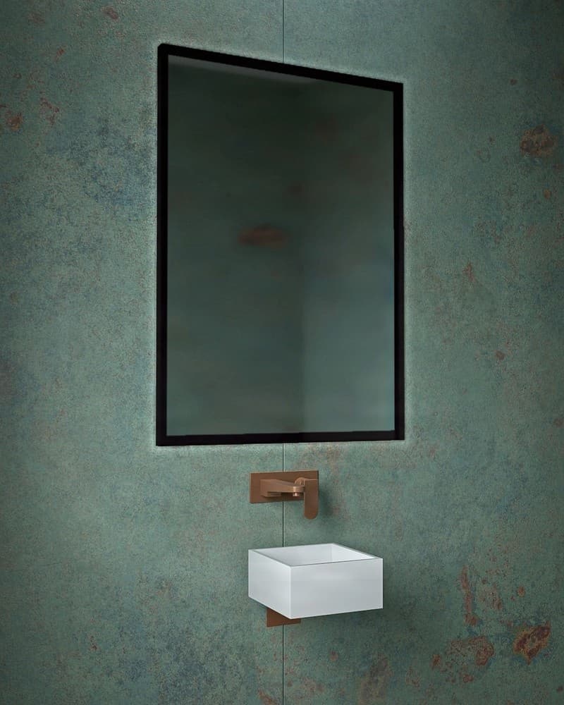 Καθρέπτης μπάνιου με Led Project Mirrors Iron Square Ματ Μαύρο 70x100cm
