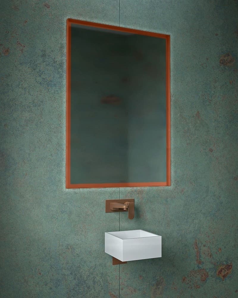 Καθρέπτης μπάνιου με Led Project Mirrors Iron Square Χαλκός 70x100cm