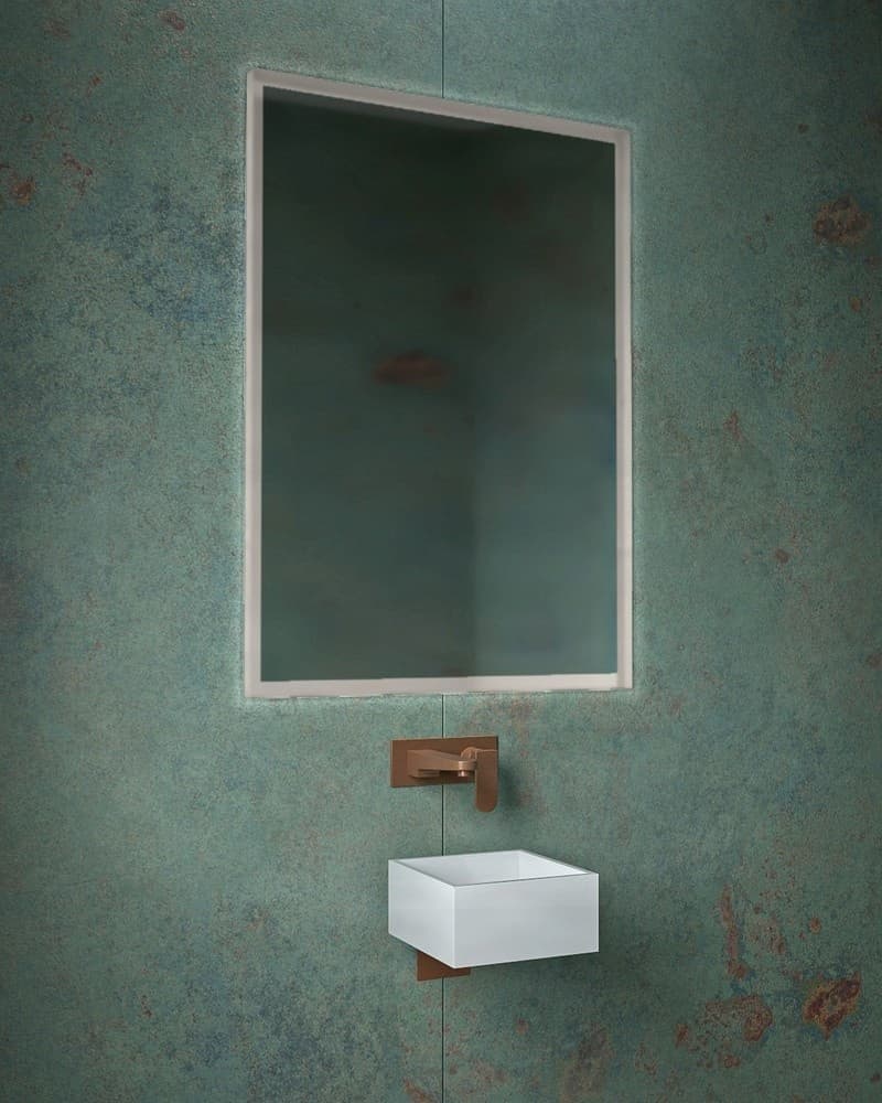 Καθρέπτης μπάνιου με Led Project Mirrors Iron Square Ματ Γκρι 70x100cm