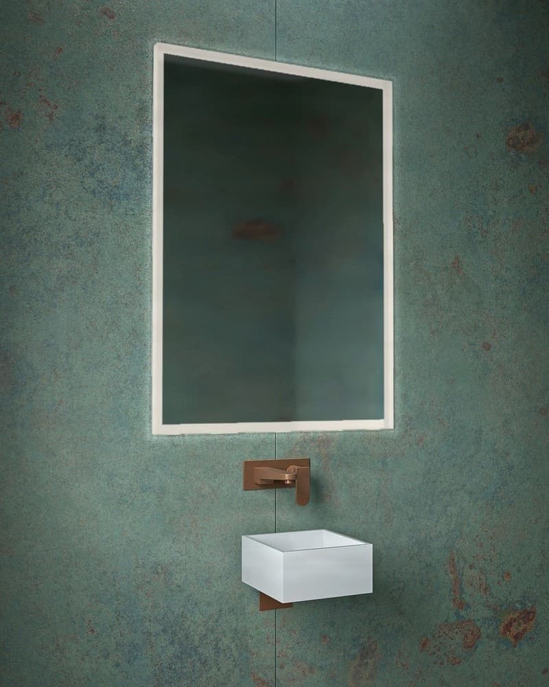 Καθρέπτης μπάνιου με Led Project Mirrors Iron Square Ματ Λευκό 70x100cm