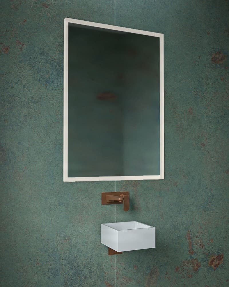 Καθρέπτης μπάνιου Project Mirrors Iron Square Ματ Λευκό 70x100cm