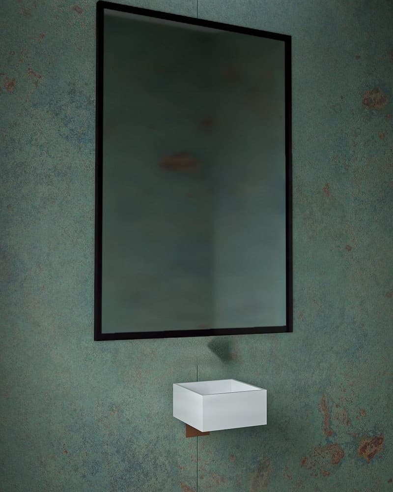 Καθρέπτης μπάνιου Project Mirrors Iron Square Ματ Μαύρο 80x120cm