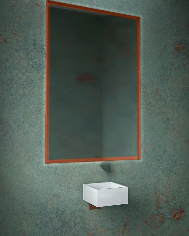 Καθρέπτης μπάνιου με Led Project Mirrors Iron Square Χαλκός 80x120cm
