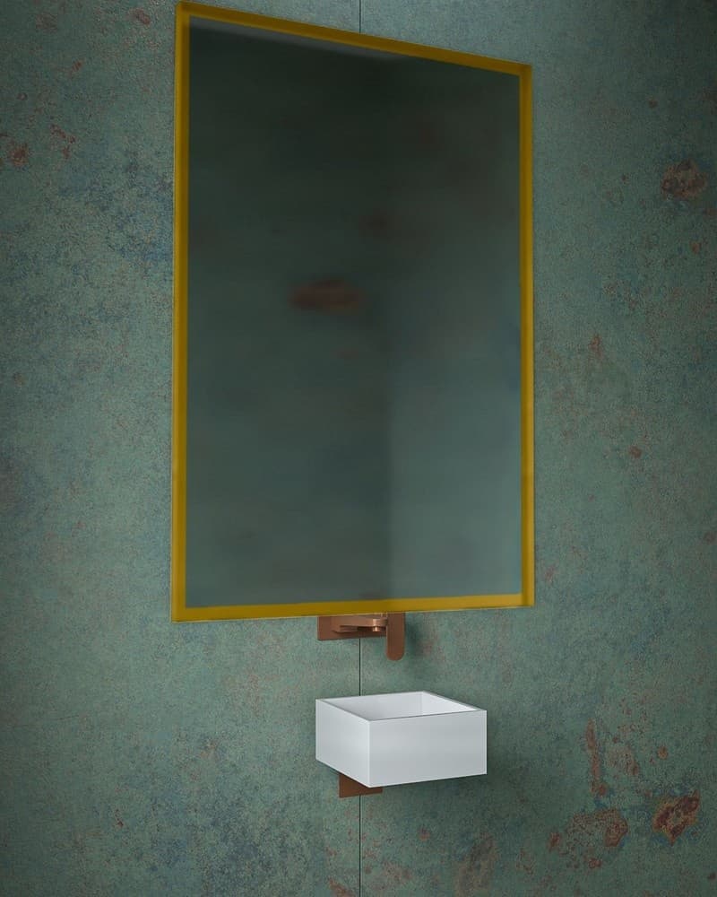 Καθρέπτης μπάνιου με Led Project Mirrors Iron Square Ματ Χρυσό 80x120cm