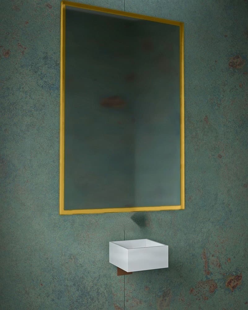 Καθρέπτης μπάνιου Project Mirrors Iron Square Ματ Χρυσό 80x120cm