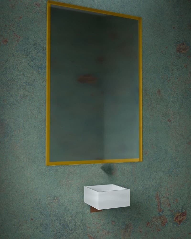 Καθρέπτης μπάνιου Project Mirrors Iron Square Ματ Χρυσό 80x120cm