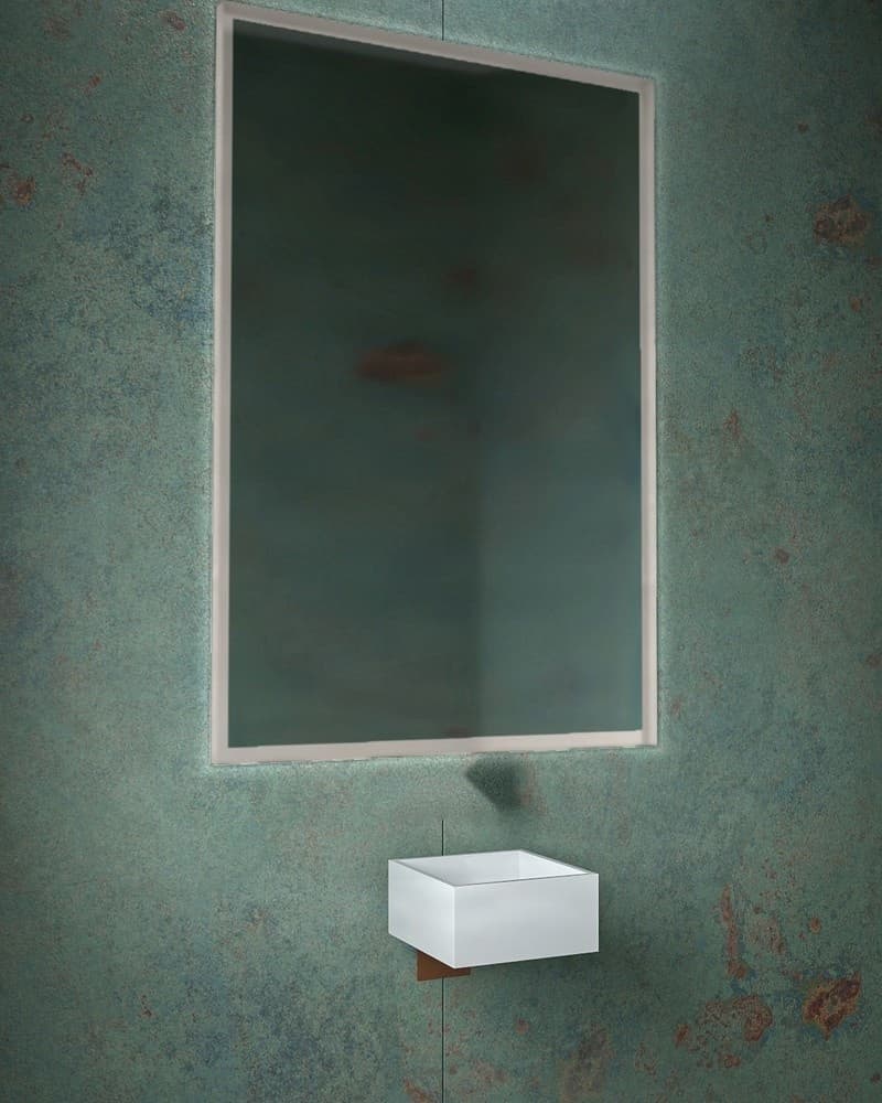 Καθρέπτης μπάνιου με Led Project Mirrors Iron Square Ματ Γκρι 80x120cm