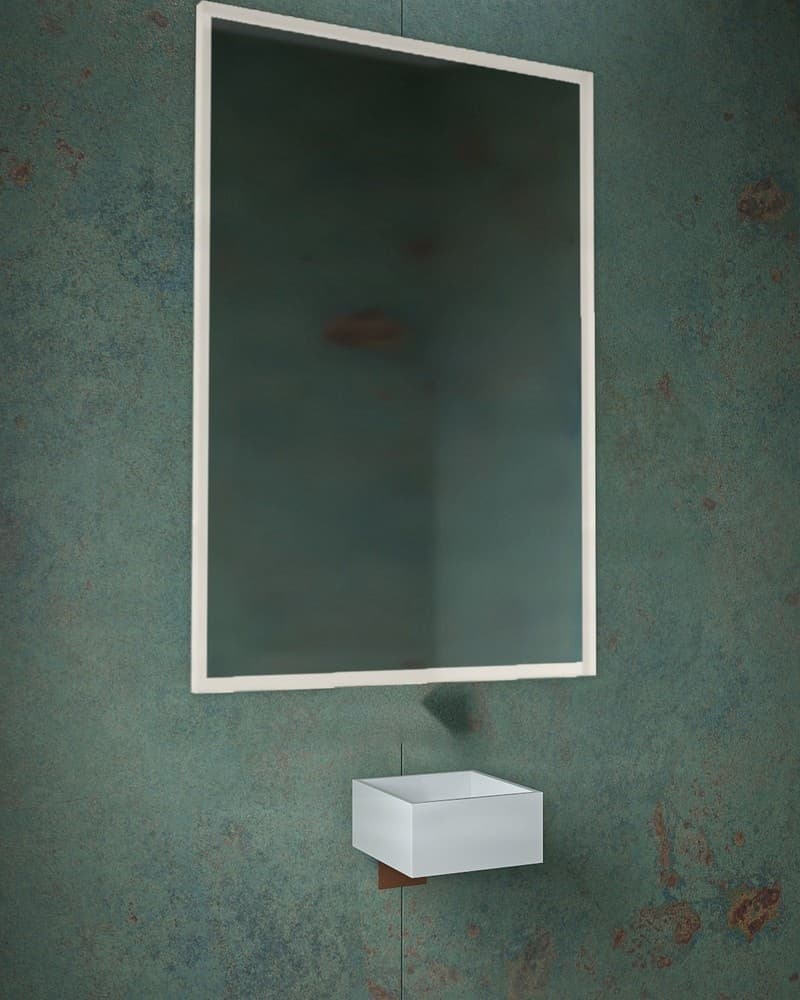 Καθρέπτης μπάνιου Project Mirrors Iron Square Ματ Λευκό 80x120cm