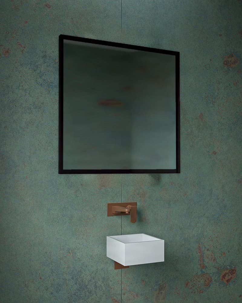 Καθρέπτης μπάνιου Project Mirrors Iron Square Ματ Μαύρο 80x80cm