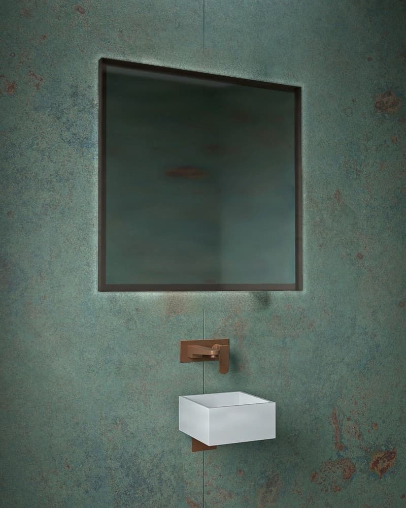 Καθρέπτης μπάνιου με Led Project Mirrors Iron Square Γραφίτης 80x80cm