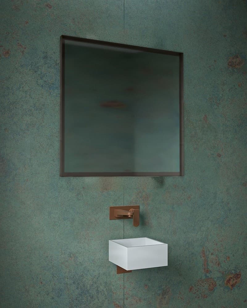 Καθρέπτης μπάνιου Project Mirrors Iron Square Γραφίτης 80x80cm