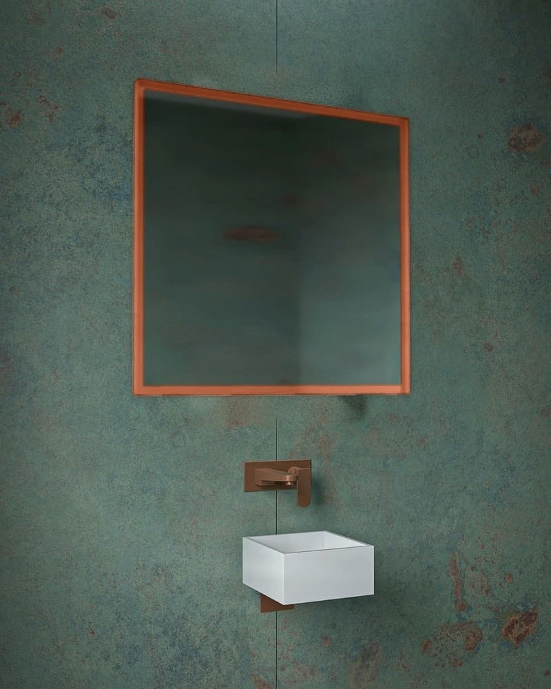 Καθρέπτης μπάνιου Project Mirrors Iron Square Ματ Χαλκός 80x80cm