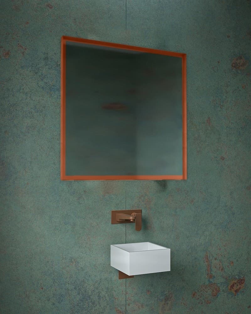 Καθρέπτης μπάνιου Project Mirrors Iron Square Χαλκός 80x80cm