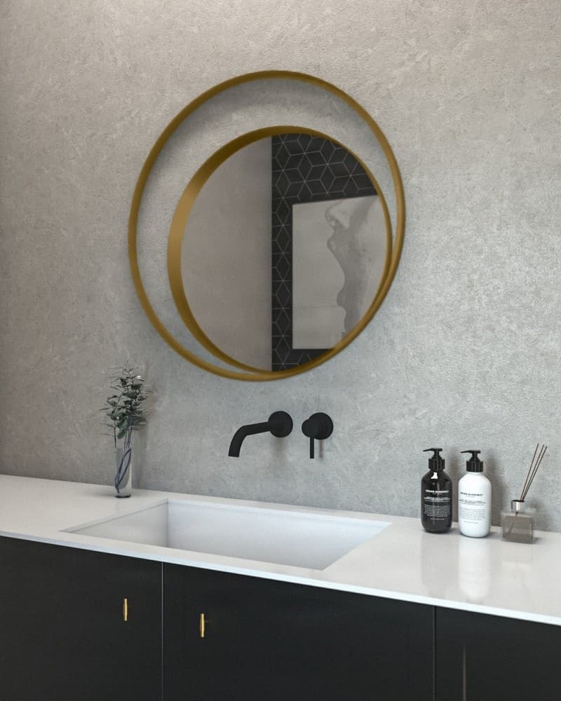 Καθρέπτης μπάνιου με Led Project Mirrors Iron Twin Ματ Μπρονζέ Φ75cm