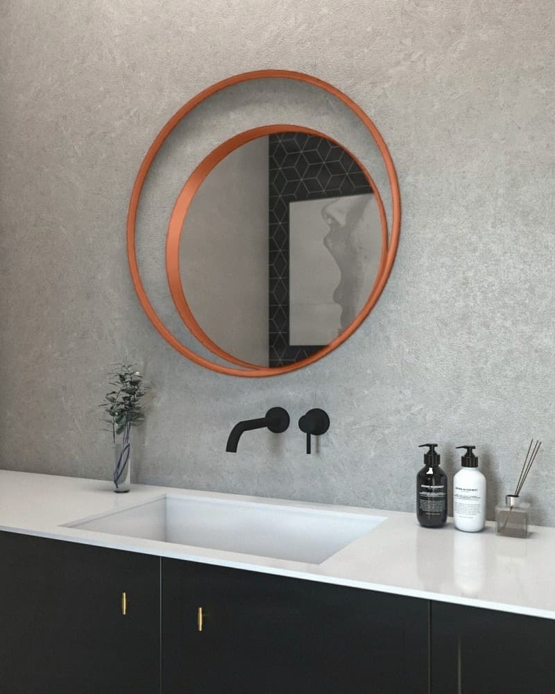 Καθρέπτης μπάνιου Project Mirrors Iron Twin Ματ Χαλκός Φ75cm