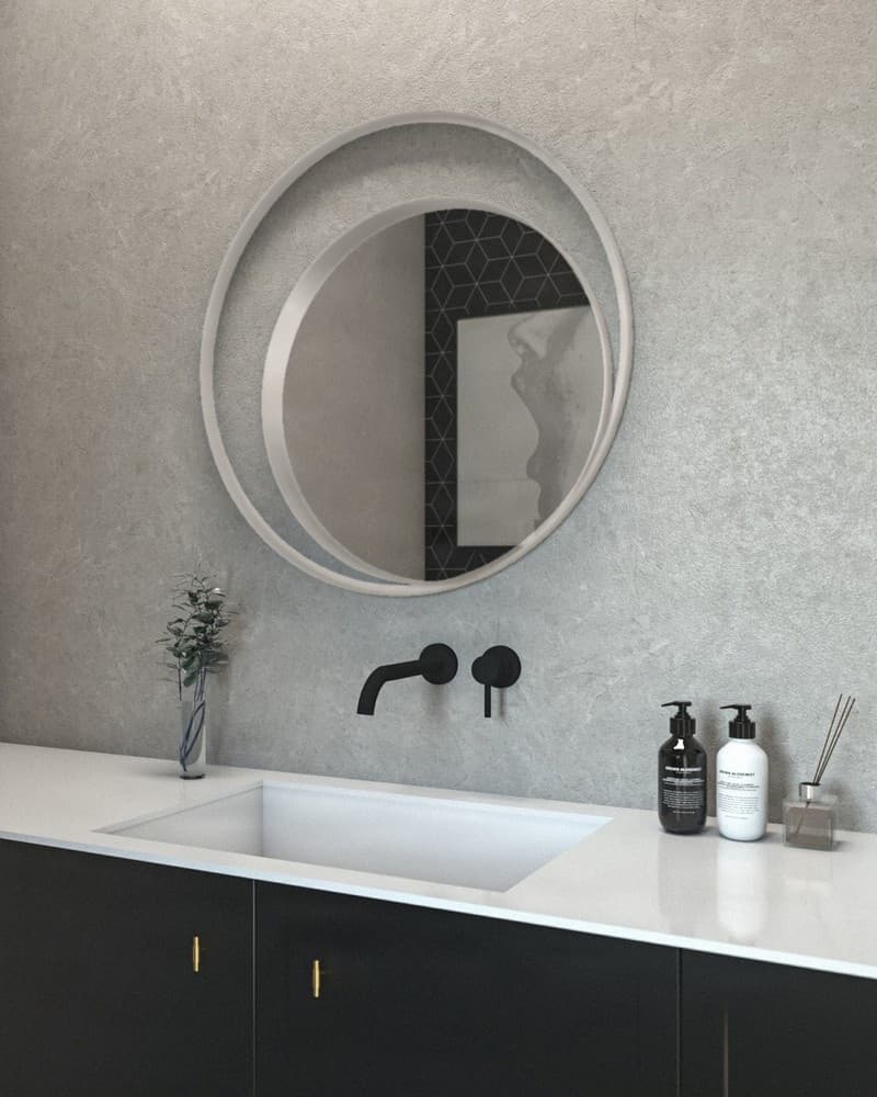 Καθρέπτης μπάνιου Project Mirrors Iron Twin Ματ Γκρι Φ95cm