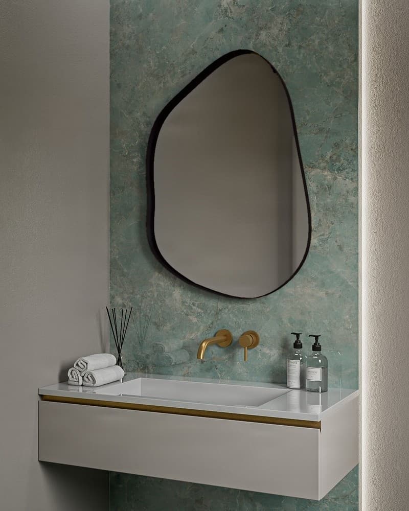 Καθρέπτης μπάνιου με Led Project Mirrors Iron Uovo Ματ Μαύρο 65x90cm