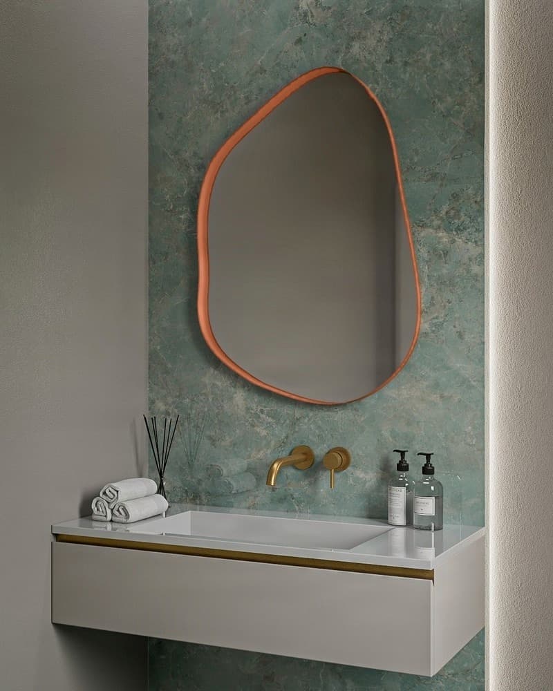 Καθρέπτης μπάνιου με Led Project Mirrors Iron Uovo Ματ Χαλκός 65x90cm