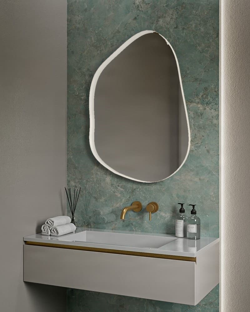 Καθρέπτης μπάνιου με Led Project Mirrors Iron Uovo Ματ Λευκό 65x90cm