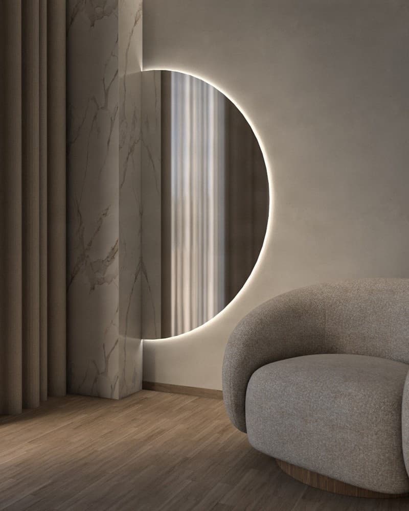 Καθρέπτης Επιδαπέδιος με Led Project Mirrors Moon Φ150cm