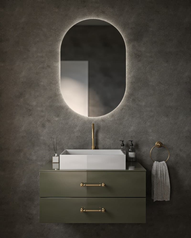 Καθρέπτης μπάνιου με Led Project Mirrors Semi Oval 60x90cm