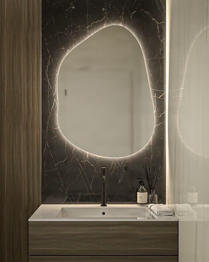 Καθρέπτης μπάνιου με Led Project Mirrors Uovo 65x90cm