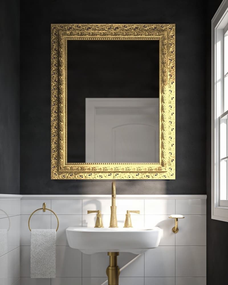 Καθρέπτης μπάνιου Project Mirrors Wood Antique Χρυσό 80x100cm