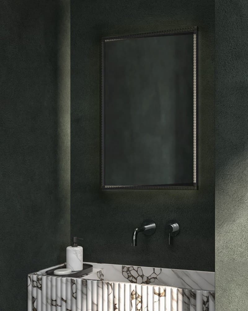 Καθρέπτης μπάνιου Project Mirrors Wood Tress Μαύρο 40x60cm