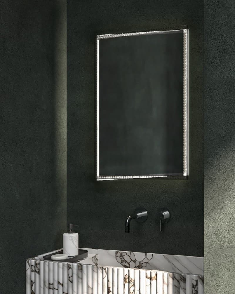 Καθρέπτης μπάνιου Project Mirrors Wood Tress Ασημί 40x60cm