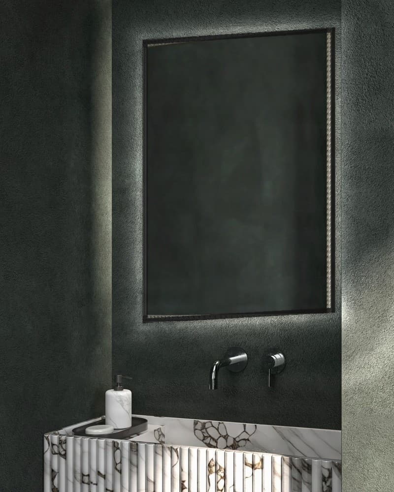 Καθρέπτης μπάνιου με Led Project Mirrors Wood Tress Μαύρο 50x70cm