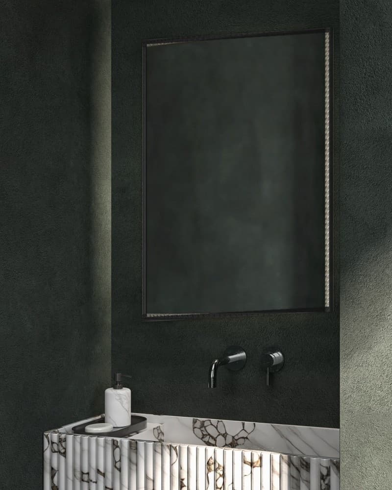 Καθρέπτης μπάνιου Project Mirrors Wood Tress Μαύρο 50x70cm