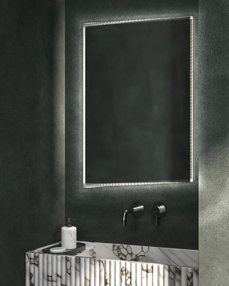 Καθρέπτης μπάνιου με Led Project Mirrors Wood Tress Ασημί 50x70cm