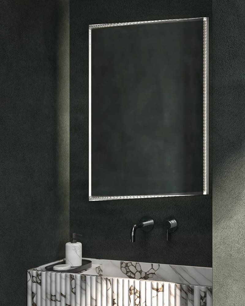 Καθρέπτης μπάνιου Project Mirrors Wood Tress Ασημί 50x70cm