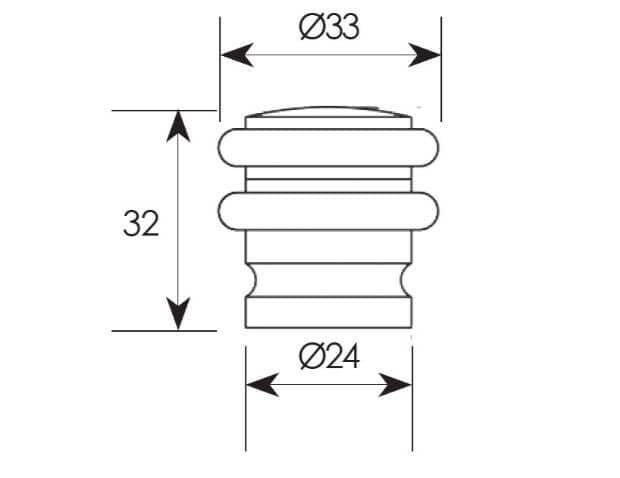 Στοπ Πόρτας Zogometal 958 Φ3,3x3,2cm Ματ Νίκελ - 2